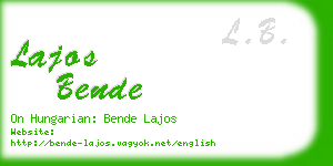 lajos bende business card